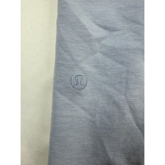 Lululemon Mens Polo Shirt Light Blue Heathered Poly Blend Medium Stretch - Picture 4 of 6